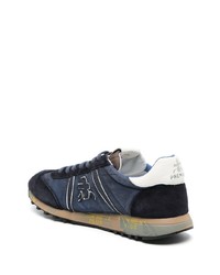 dunkelblaue Wildleder niedrige Sneakers von Premiata