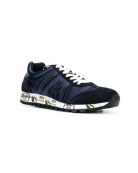 dunkelblaue Wildleder niedrige Sneakers von White Premiata