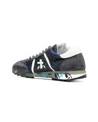 dunkelblaue Wildleder niedrige Sneakers von Premiata