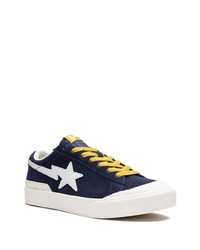 dunkelblaue Wildleder niedrige Sneakers von A Bathing Ape