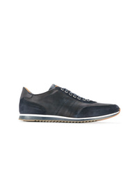 dunkelblaue Wildleder niedrige Sneakers von Magnanni