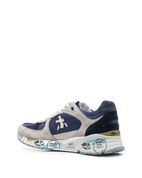 dunkelblaue Wildleder niedrige Sneakers von Premiata