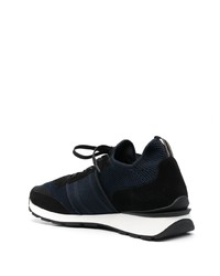 dunkelblaue Wildleder niedrige Sneakers von Brioni