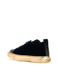 dunkelblaue Wildleder niedrige Sneakers von Giuseppe Zanotti