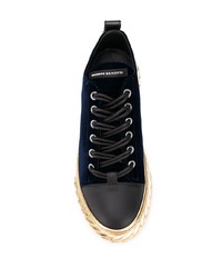 dunkelblaue Wildleder niedrige Sneakers von Giuseppe Zanotti