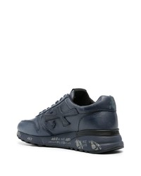 dunkelblaue Wildleder niedrige Sneakers von Premiata