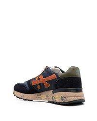 dunkelblaue Wildleder niedrige Sneakers von Premiata