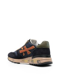 dunkelblaue Wildleder niedrige Sneakers von Premiata