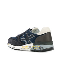 dunkelblaue Wildleder niedrige Sneakers von Premiata