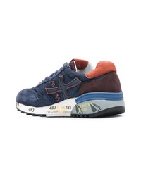 dunkelblaue Wildleder niedrige Sneakers von Premiata