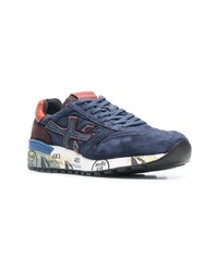 dunkelblaue Wildleder niedrige Sneakers von Premiata