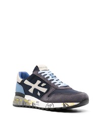 dunkelblaue Wildleder niedrige Sneakers von Premiata