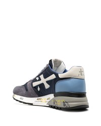 dunkelblaue Wildleder niedrige Sneakers von Premiata