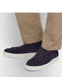 dunkelblaue Wildleder niedrige Sneakers von Hugo Boss