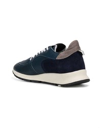 dunkelblaue Wildleder niedrige Sneakers von Philippe Model