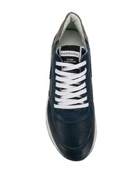 dunkelblaue Wildleder niedrige Sneakers von Philippe Model