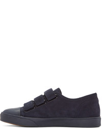 dunkelblaue Wildleder niedrige Sneakers von A.P.C.