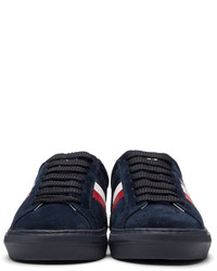 dunkelblaue Wildleder niedrige Sneakers von Moncler