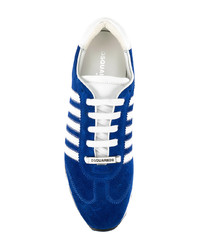 dunkelblaue Wildleder niedrige Sneakers von DSQUARED2