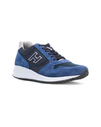 dunkelblaue Wildleder niedrige Sneakers von Hogan