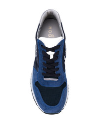 dunkelblaue Wildleder niedrige Sneakers von Hogan