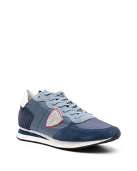 dunkelblaue Wildleder niedrige Sneakers von Philippe Model Paris