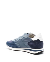 dunkelblaue Wildleder niedrige Sneakers von Philippe Model Paris