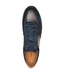 dunkelblaue Wildleder niedrige Sneakers von Magnanni