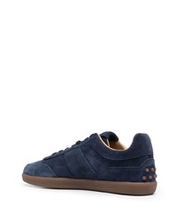 dunkelblaue Wildleder niedrige Sneakers von Tod's