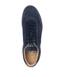 dunkelblaue Wildleder niedrige Sneakers von Tod's