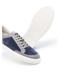 dunkelblaue Wildleder niedrige Sneakers von Brunello Cucinelli