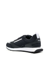 dunkelblaue Wildleder niedrige Sneakers von Hugo