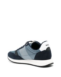 dunkelblaue Wildleder niedrige Sneakers von BOSS