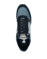 dunkelblaue Wildleder niedrige Sneakers von BOSS