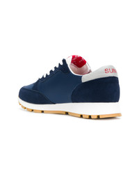 dunkelblaue Wildleder niedrige Sneakers von Sun 68