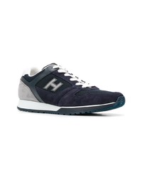 dunkelblaue Wildleder niedrige Sneakers von Hogan