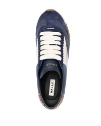 dunkelblaue Wildleder niedrige Sneakers von Bally