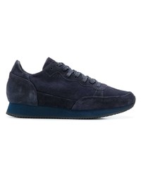 dunkelblaue Wildleder niedrige Sneakers von Philippe Model