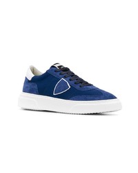 dunkelblaue Wildleder niedrige Sneakers von Philippe Model