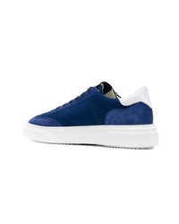 dunkelblaue Wildleder niedrige Sneakers von Philippe Model