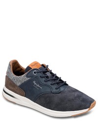 dunkelblaue Wildleder niedrige Sneakers von Pepe Jeans