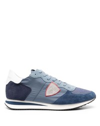 dunkelblaue Wildleder niedrige Sneakers von Philippe Model Paris