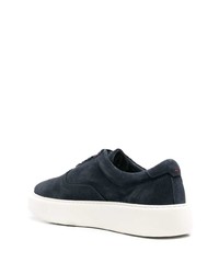 dunkelblaue Wildleder niedrige Sneakers von Hugo