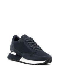 dunkelblaue Wildleder niedrige Sneakers von Mallet