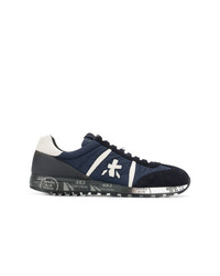 dunkelblaue Wildleder niedrige Sneakers von Premiata