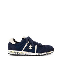 dunkelblaue Wildleder niedrige Sneakers von Premiata