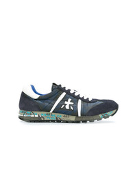 dunkelblaue Wildleder niedrige Sneakers von Premiata