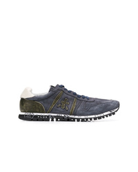 dunkelblaue Wildleder niedrige Sneakers von Premiata