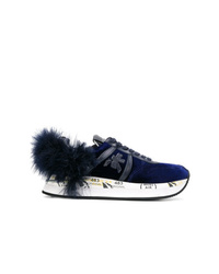 dunkelblaue Wildleder niedrige Sneakers von Premiata
