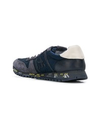 dunkelblaue Wildleder niedrige Sneakers von Premiata